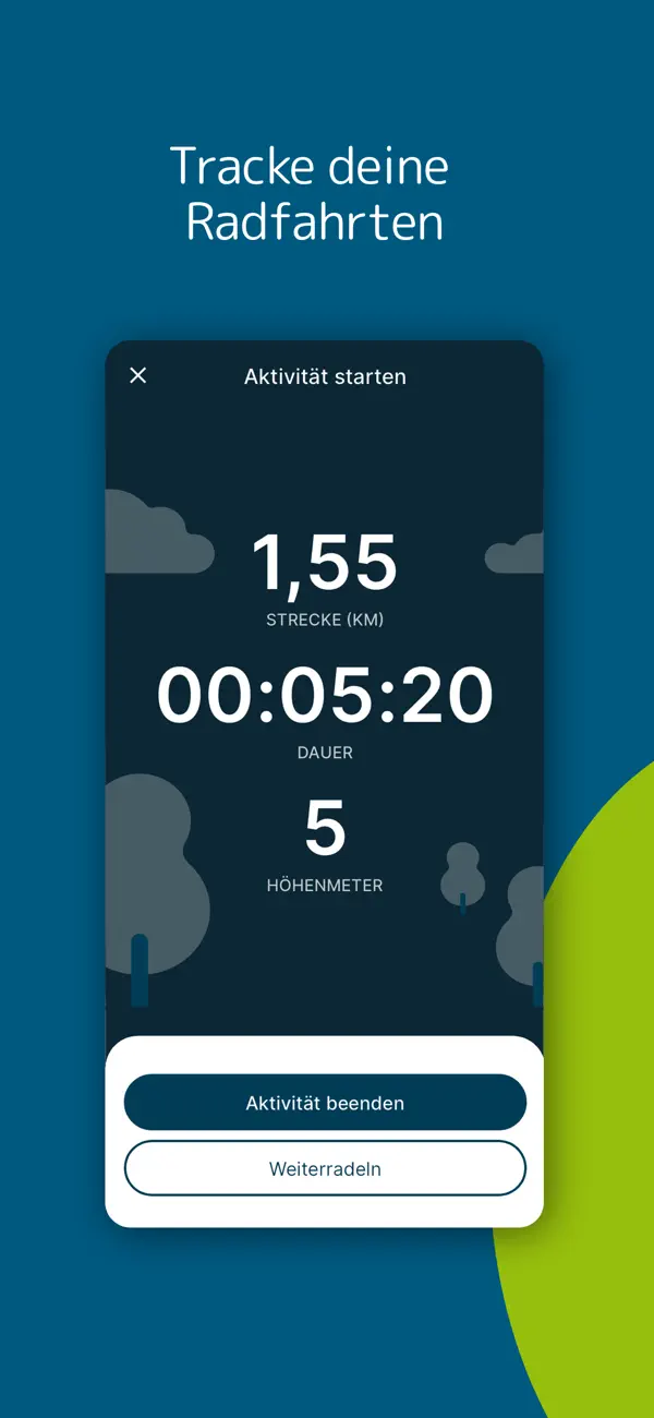Screen Mockup Fahrten tracken